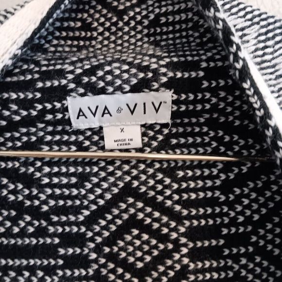 AVA & VIV Women’s X Open Cardigan Waterfall Black Gray White - Picture 2 of 6